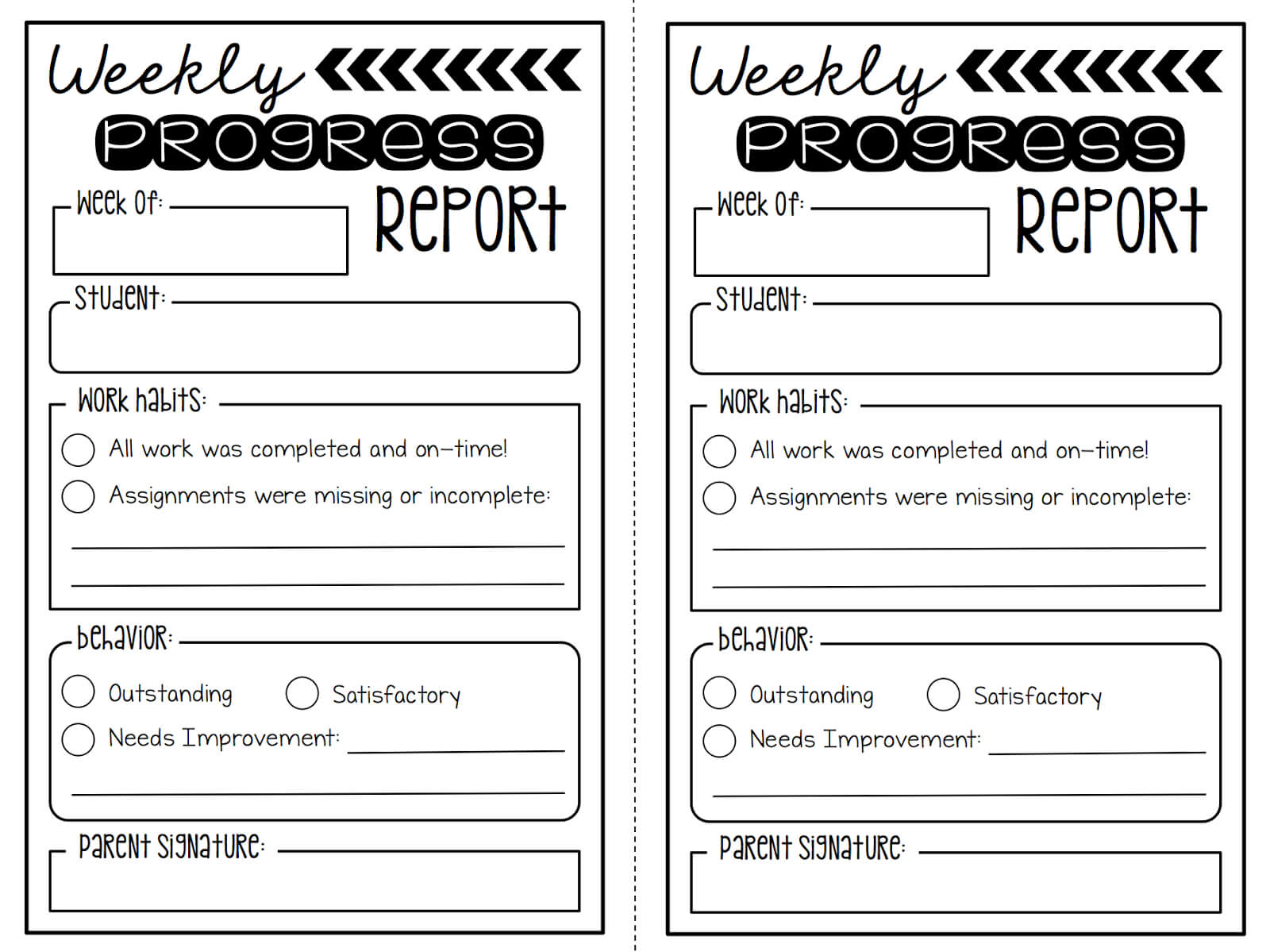 Weekly Behavior Report Template ] – Search Results For With Behaviour Report Template