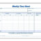 Weekly Employee Time Sheet | Time Sheet Printable, Timesheet intended for Weekly Time Card Template Free