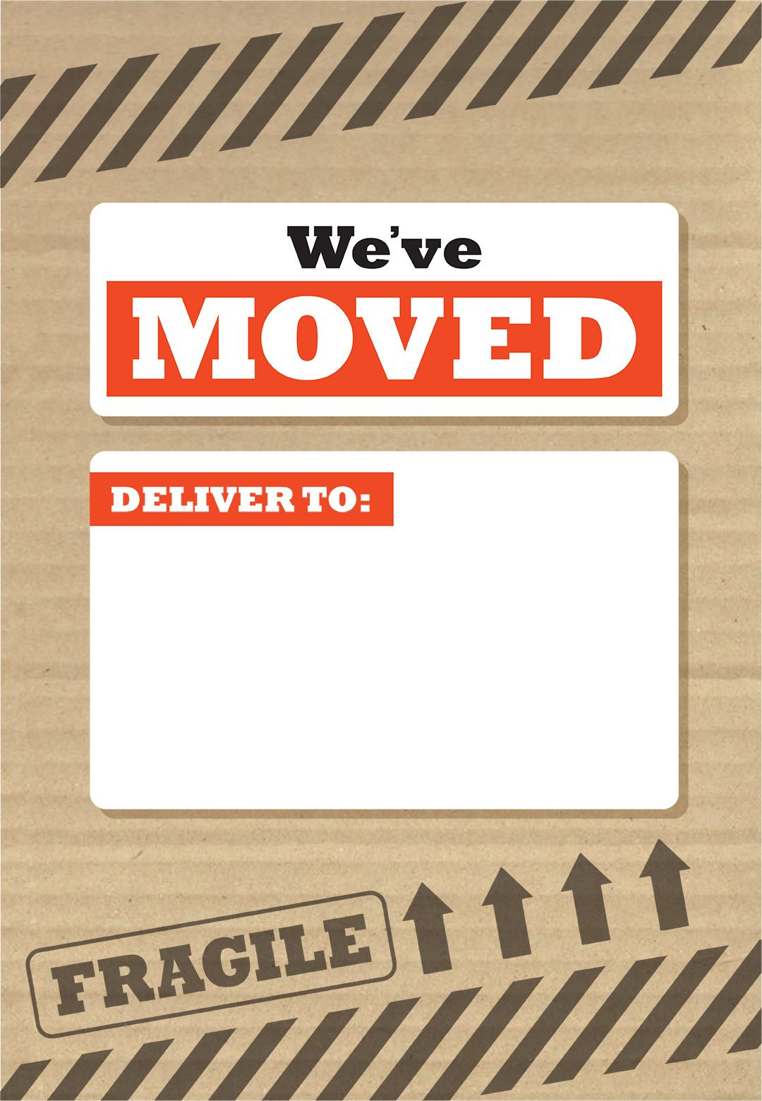 We've Moved Box – Free Printable Moving Announcement Intended For Free Moving House Cards Templates