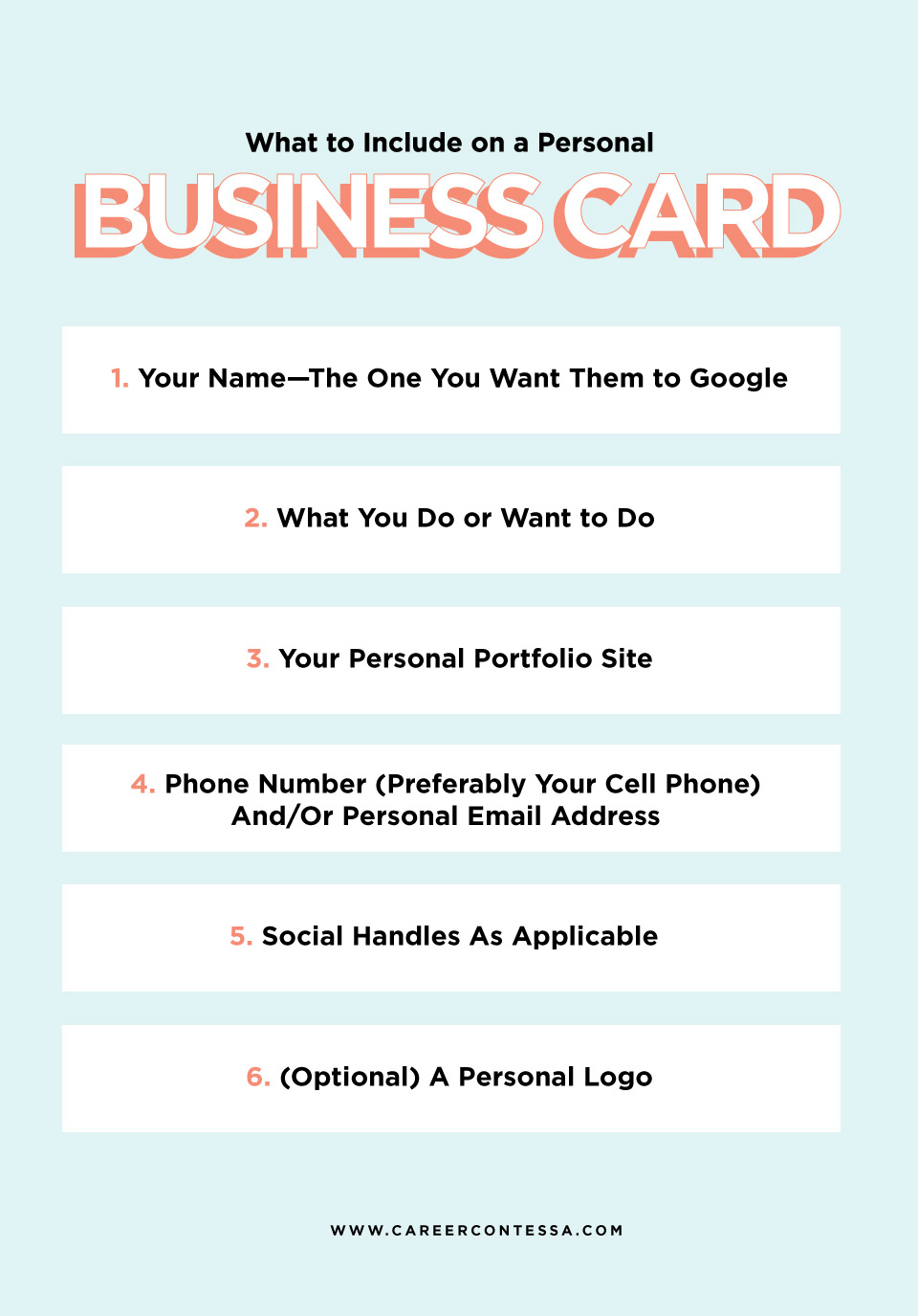 What To Put On A Personal Business Card (+ A Template Intended For Networking Card Template