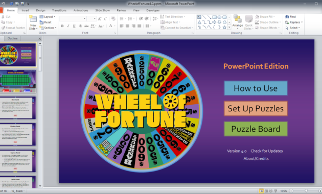 Wheel Of Fortune For Powerpoint - Gamestim in Wheel Of Fortune Powerpoint Game Show Templates