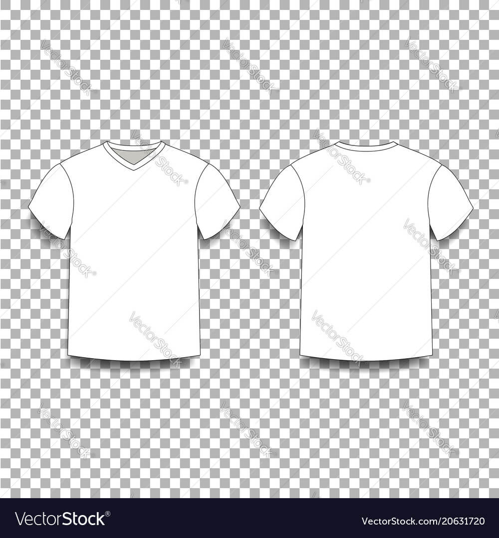 White Men S T Shirt Template V Neck Front And Intended For Blank V Neck T Shirt Template