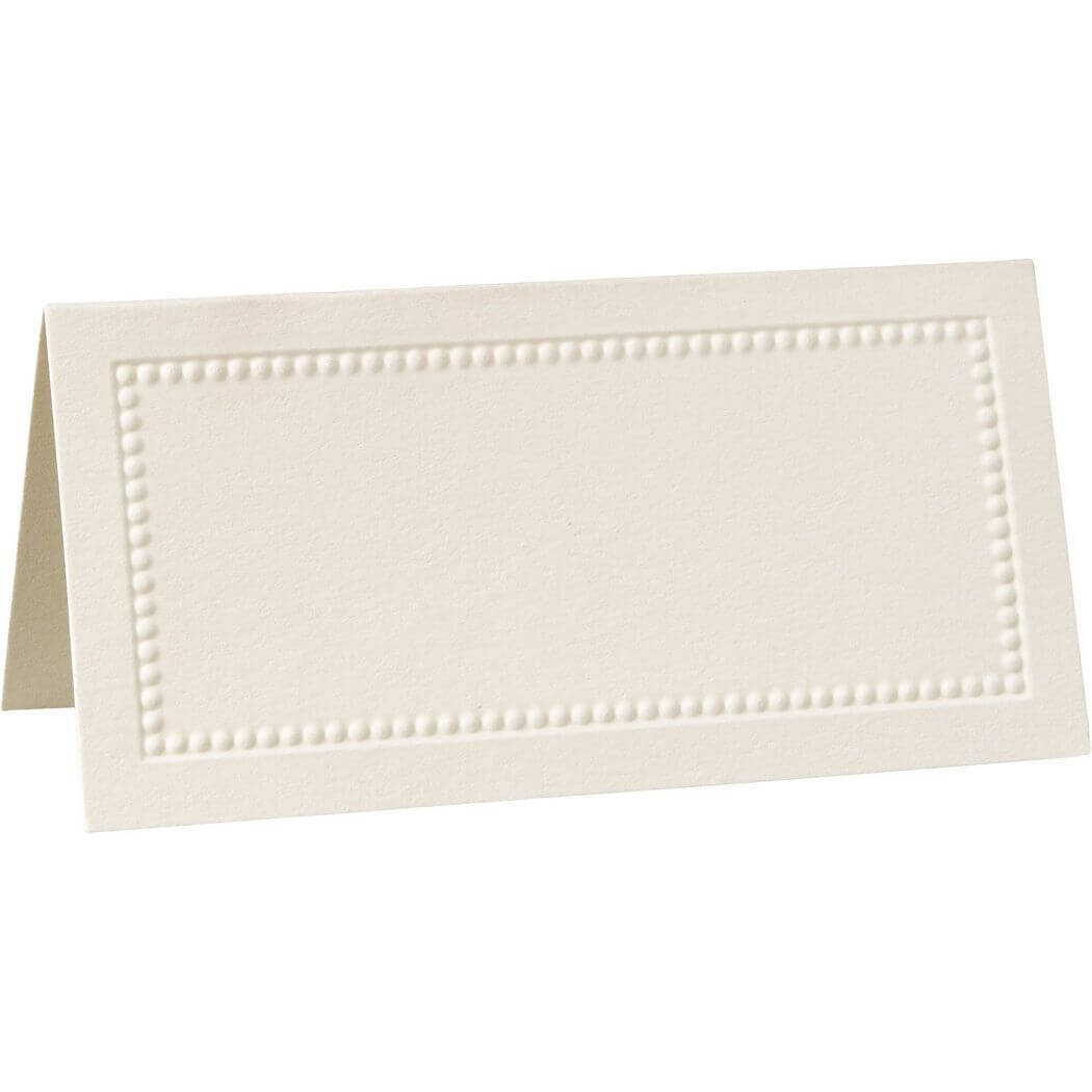 William Arthur Ecru Beaded Border Placecards | Wedding Place Pertaining To Paper Source Templates Place Cards