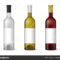 Wine Realistic 3D Bottle With Blank White Label Template Set Throughout Blank Wine Label Template