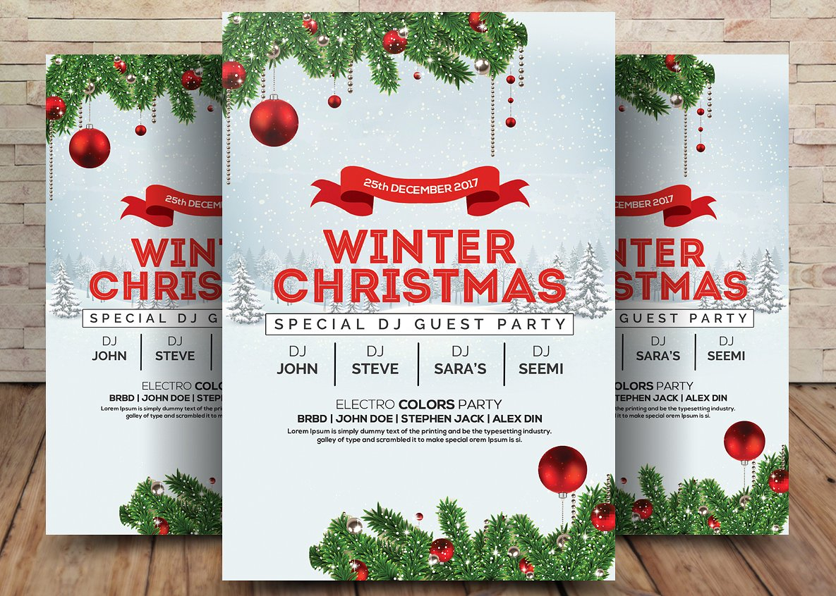 Winter Wonderland Christmas – Psd Flyer Template – Free Psd In Christmas Brochure Templates Free
