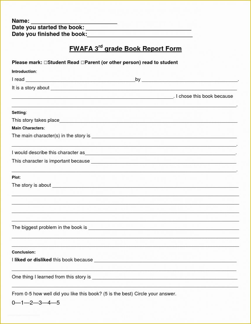 Wondrous Free Book Report Templates Template Ideas Printable Regarding 1St Grade Book Report Template