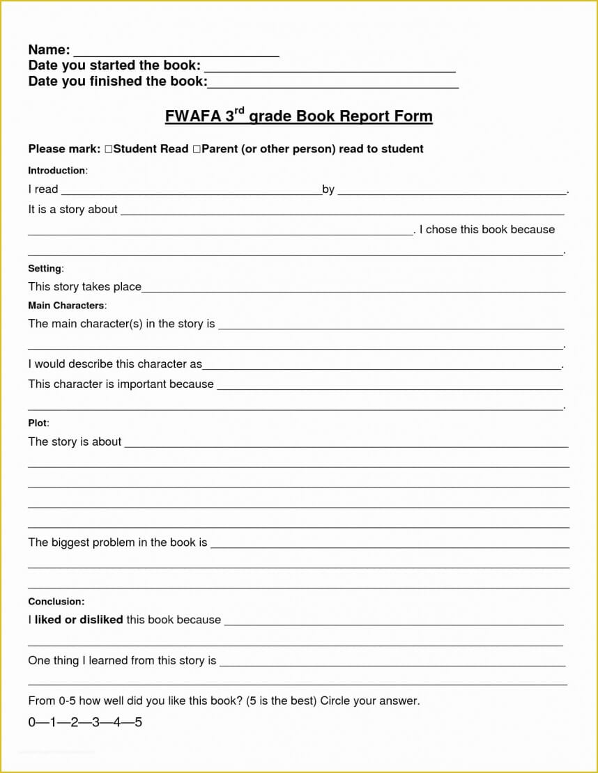 Wondrous Free Book Report Templates Template Ideas Printable Throughout Book Report Template 3Rd Grade