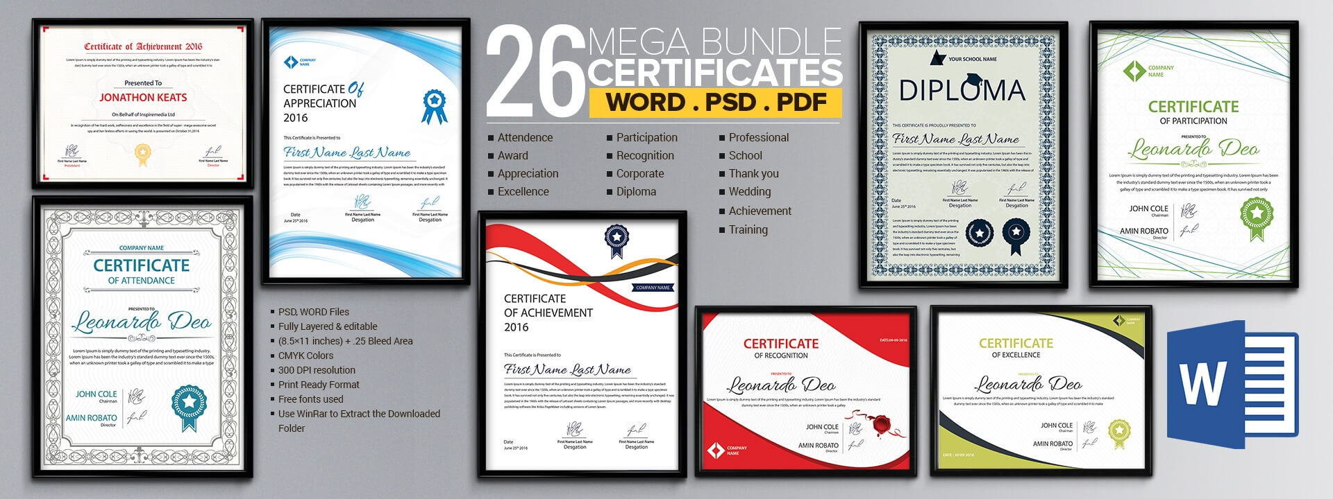 Word Certificate Template – 53+ Free Download Samples For Professional Certificate Templates For Word