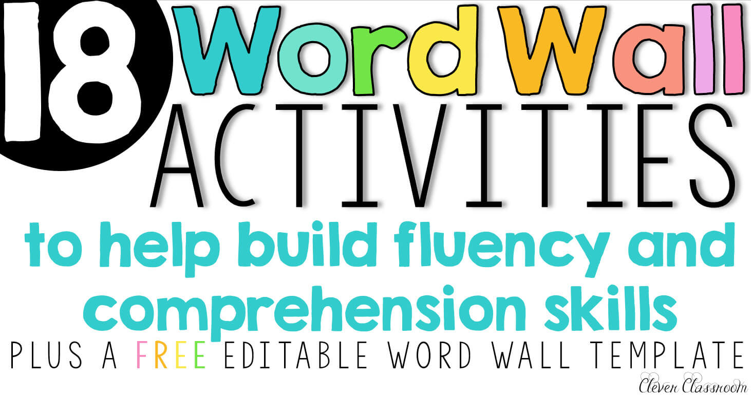 Word Wall Activities To Help Fluency And Comprehension Within Blank Word Wall Template Free