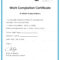 Work Completion Certificate Template In 2020 | Business For Certificate Template For Project Completion