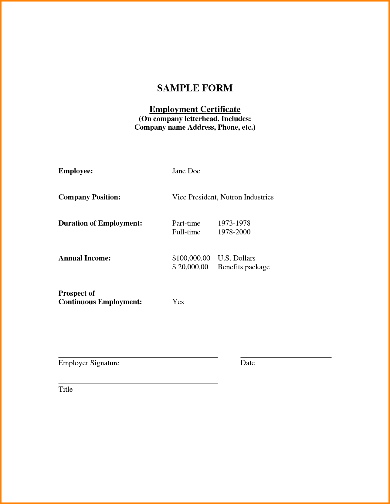 Working Certificate Template – Zimer.bwong.co With Template Of Certificate Of Employment