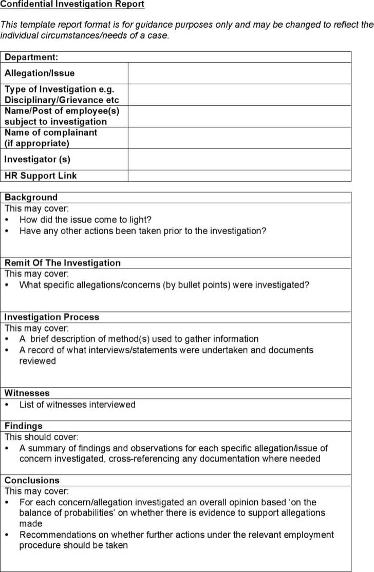 Workplace Investigation Report Template Harassment Samples Throughout Workplace Investigation Report Template