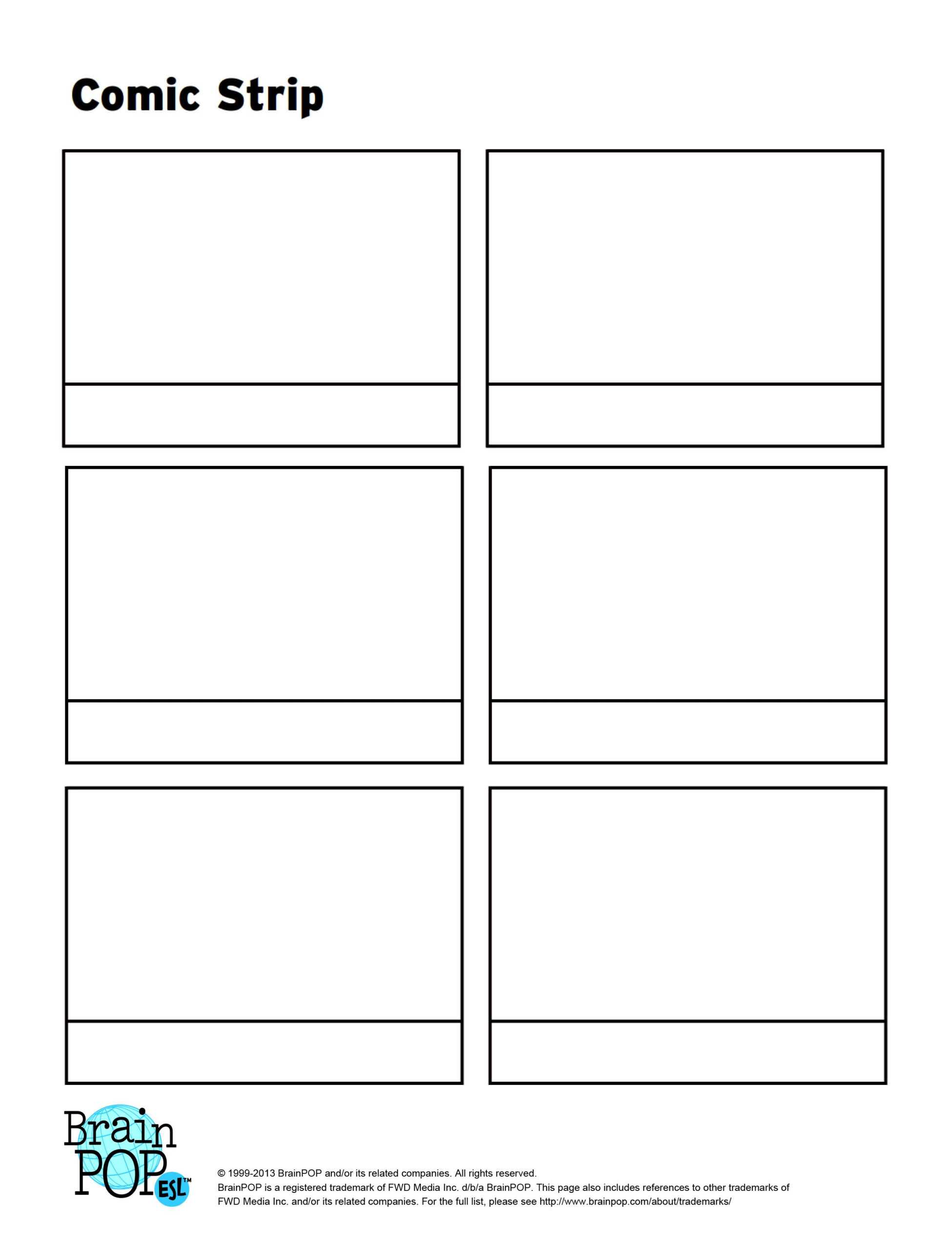 Write, Sequence And Illustrate A Story Using This Blank Within Printable Blank Comic Strip Template For Kids