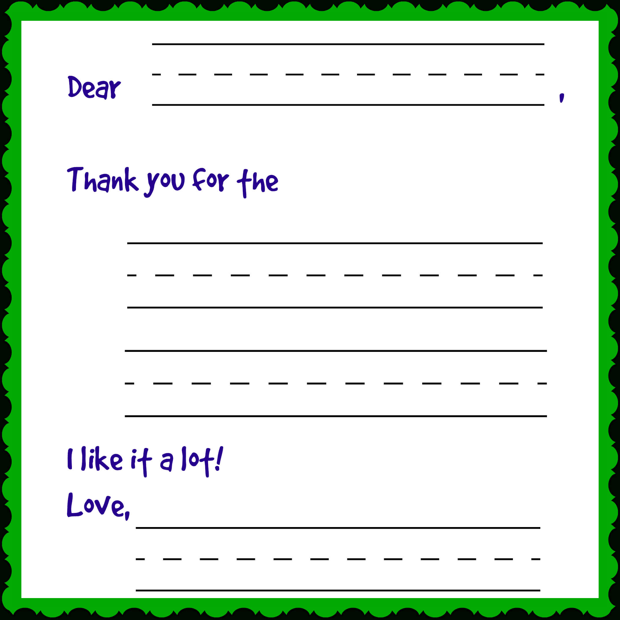 Writing Charming Thank You Notes (Free Printable): Day 12 Of Throughout Blank Letter Writing Template For Kids