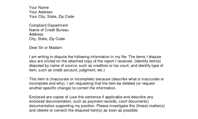 Writing Dispute Letter Format | Credit Bureaus, Lettering in Credit Report Dispute Letter Template