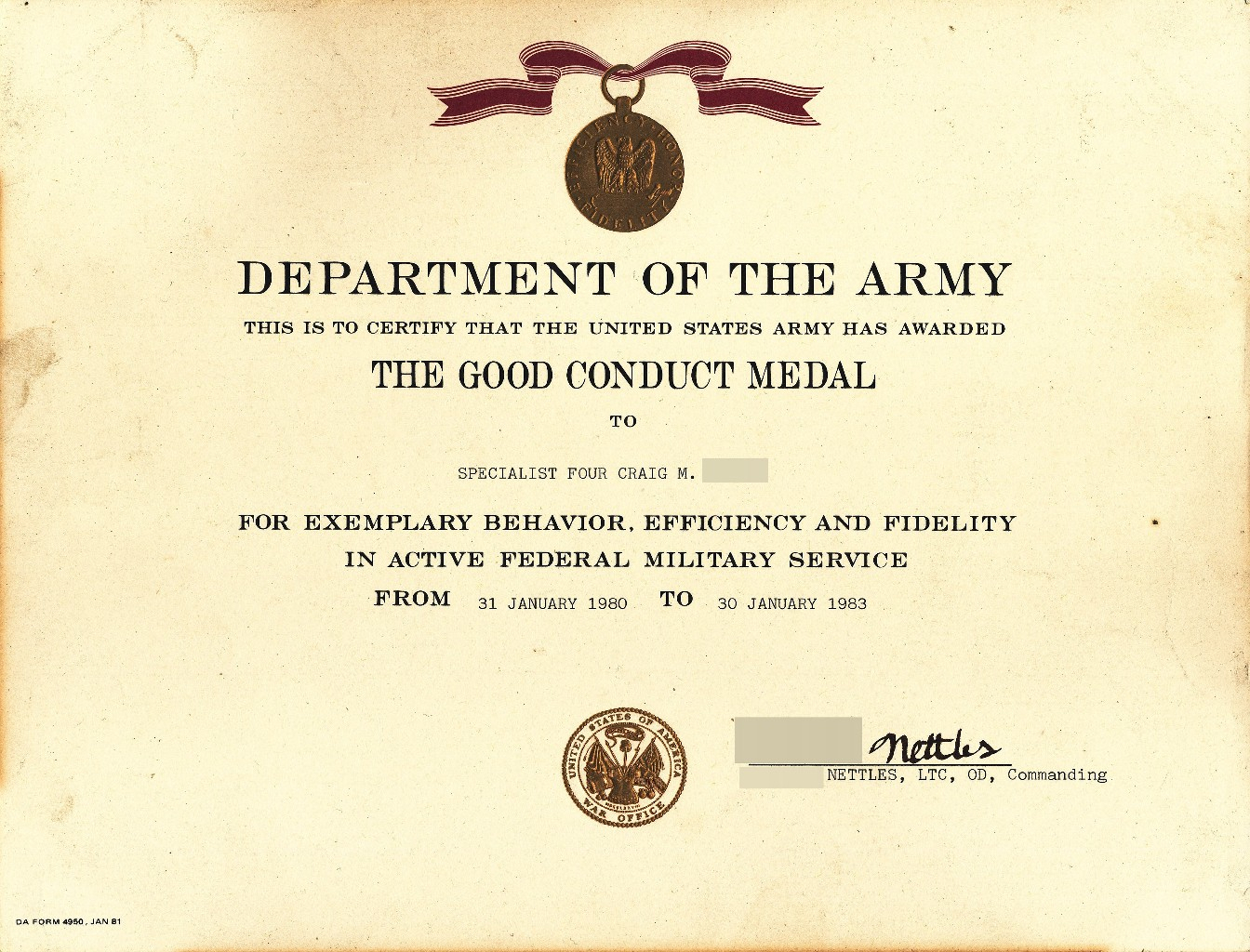 X12's Past Awards Intended For Army Good Conduct Medal Certificate Template