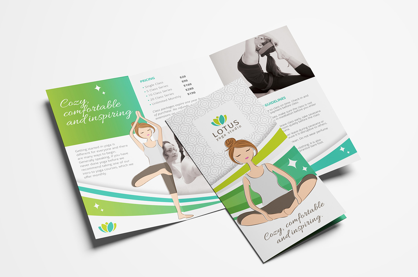 Yoga Studio Tri Fold Brochure Template In Psd, Ai & Vector Pertaining To Tri Fold Brochure Template Illustrator