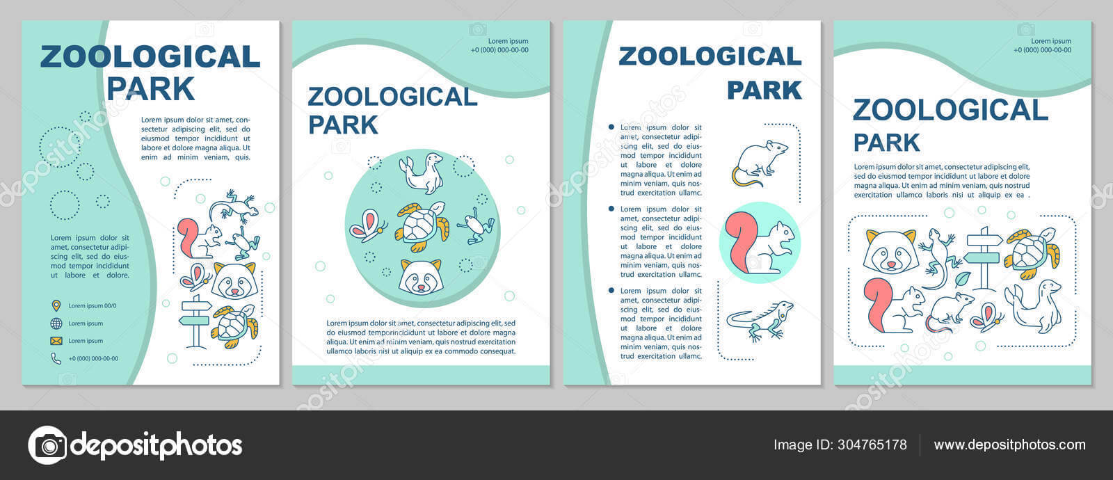 Zoological Park Brochure Template Layout. Animals Species Throughout Zoo Brochure Template